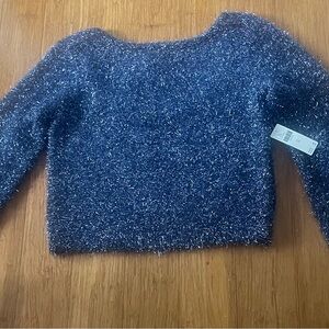 NWT Anthropology Navy Metallic Sweater XS